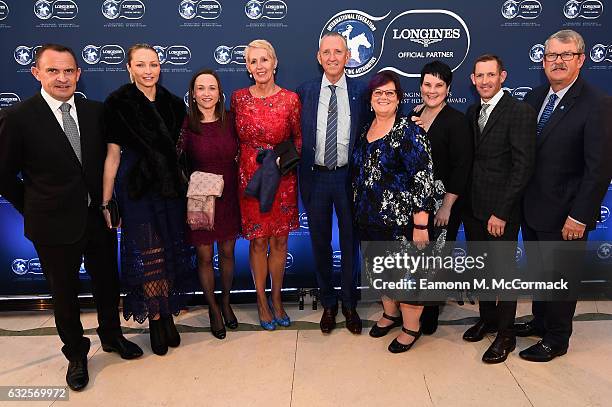 Chris Waller, Stephanie Waller, Christine Bowman, Patricia Tighe, Peter Tighe, Debbie Kepitis, a guest, Hugh Bowman and Paul Kepitis attend the...