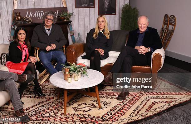 Salma Hayek, Director Michael Almereyda, Chloe Sevigny and John Lithgrow from the film 'Beatriz at Dinner' attends The Hollywood Reporter 2017...