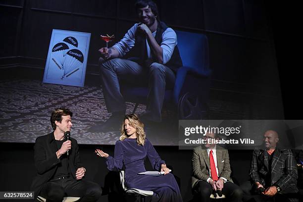 Ivan Olita, Mia Ceran, Bob Kunze-Concewitz and Ale Burset attend the 'Campari Red Diaries' press conference on January 24, 2017 in Rome, Italy.