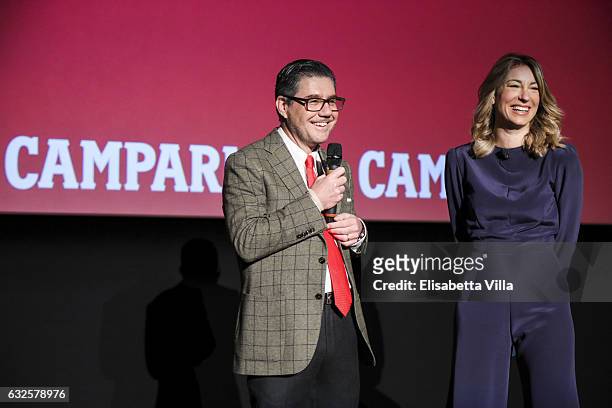 Bob Kunze-Concewitz and Mia Ceran attend the 'Campari Red Diaries' press conference on January 24, 2017 in Rome, Italy.