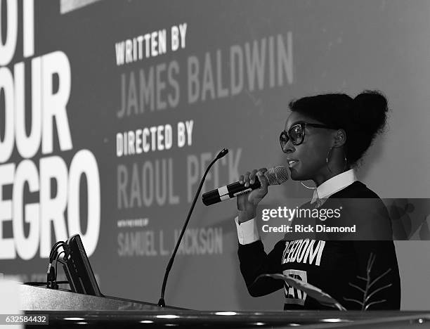 Singer/Songwriter Janelle Monae attends "I Am Not Your Negro" Atlanta Screening at Morehouse College on January 23, 2017 in Atlanta, Georgia.