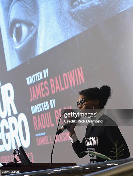 Singer/Songwriter Janelle Monae attends "I Am Not Your Negro" Atlanta Screening at Morehouse College on January 23, 2017 in Atlanta, Georgia.