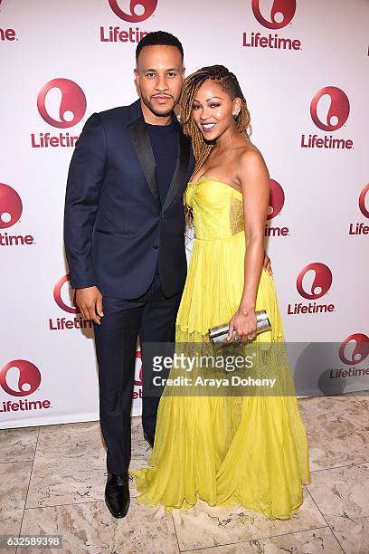 DeVon Franklin and Meagan Good attend the screening and panel for Lifetime's "Love By The 10th Date" at The London West Hollywood at Beverly Hills on...