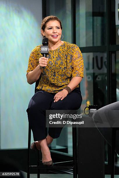 Justina Machado attends the Build Series to discuss "One Day at a Time" at Build Studio on January 24, 2017 in New York City.