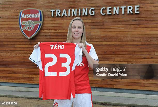 Beth Mead Arsenal Ladies latest signing at London Colney on January 23, 2017 in St Albans, England.