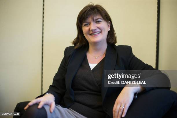 Conservative backbench MP Nicky Morgan, poses for a photograph after giving an interview to an AFP journalist in her office in central London on...