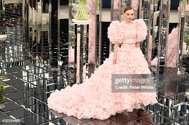 Lily-Rose Melody Depp walks the runway during the Chanel Spring Summer 2017 show as part of Paris Fashion Week on January 24, 2017 in Paris, France.