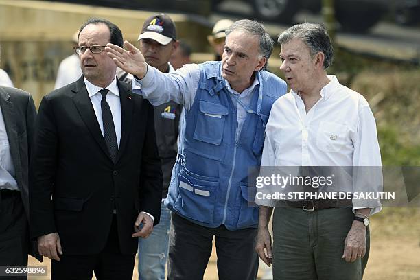 Special Representative of the Secretary-General for Colombia and Head of the UN Mission in Colombia Jean Arnault speaks to Colombian President Juan...