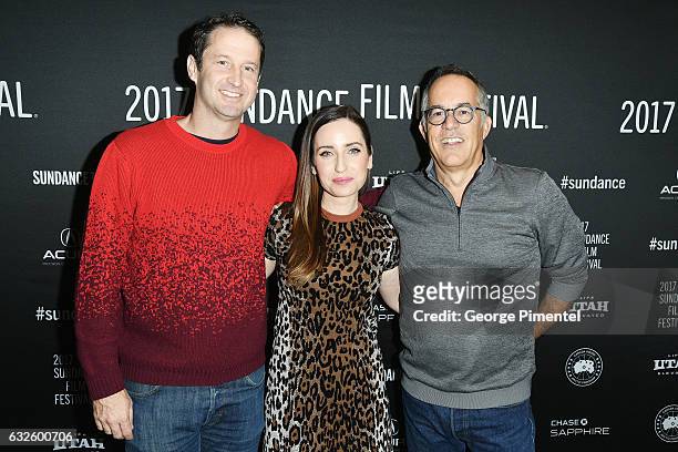 Sundance Film Festival Director of Programming Trevor Groth, film maker Zoe Lister-Jones, and Sundance Film Festival Director John Cooper attend the...