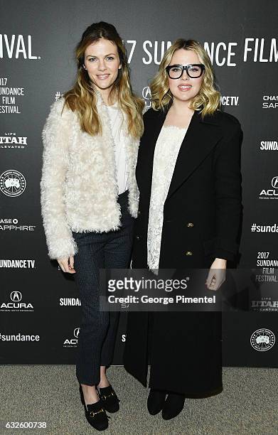 Actresses Brooklyn Decker and Majandra Delfino attend the "Band Aid" Premiere at Eccles Center Theatre on January 24, 2017 in Park City, Utah.