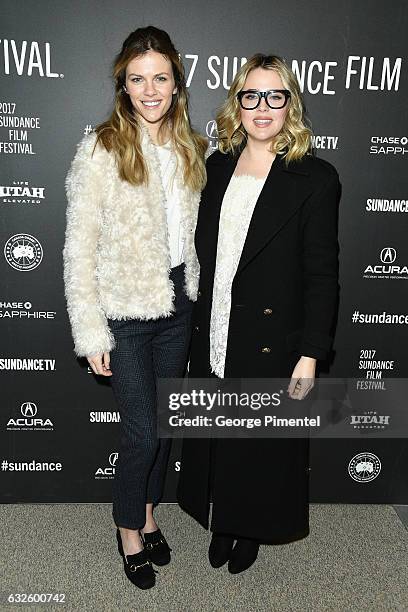 Actresses Brooklyn Decker and Majandra Delfino attend the "Band Aid" Premiere at Eccles Center Theatre on January 24, 2017 in Park City, Utah.