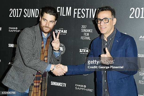 Actors Adam Pally and Fred Armisen attend the "Band Aid" Premiere at Eccles Center Theatre on January 24, 2017 in Park City, Utah.