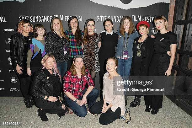 The cast and crew attend the "Band Aid" Premiere at Eccles Center Theatre on January 24, 2017 in Park City, Utah.