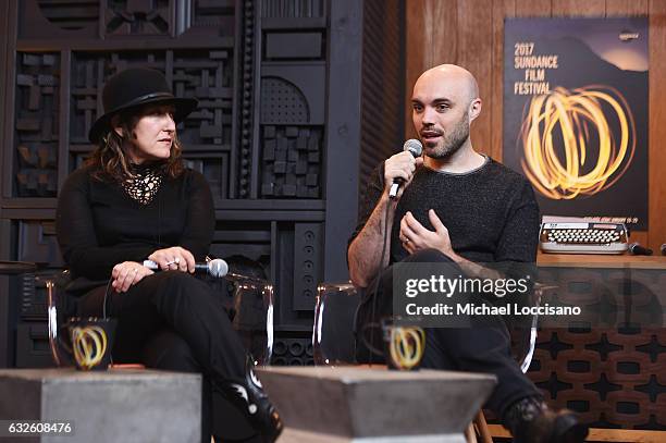 Athina Tsangari and David Lowery attend the Cinema Cafe at Filmmaker Lodge on January 24, 2017 in Park City, Utah.