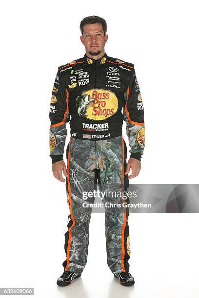 Monster Energy NASCAR Cup Series driver Martin Truex Jr poses for a photo during the 2017 Media Tour at the Charlotte Convention Center on January...