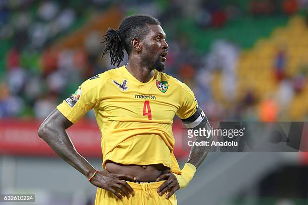 Emmanuel Adebayor of Togo is seen during the 2017 Africa Cup of Nations Group C match between Togo and Democratic Republic of the Congo in...