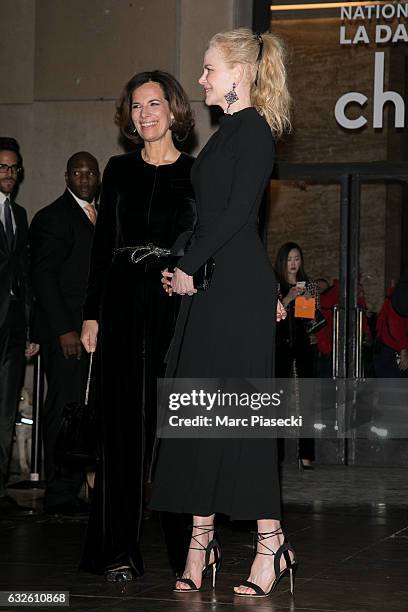 Roberta Armani and actress Nicole Kidman attend the Giorgio Armani Prive Haute Couture Spring Summer 2017 show as part of Paris Fashion Week on...