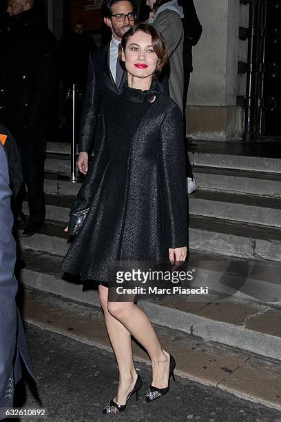 Actress Olga Kurylenko attends the Giorgio Armani Prive Haute Couture Spring Summer 2017 show as part of Paris Fashion Week on January 24, 2017 in...