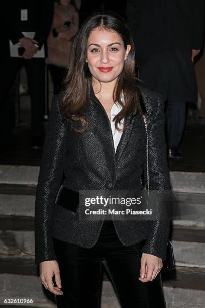 Actress Hiba Abouk attends the Giorgio Armani Prive Haute Couture Spring Summer 2017 show as part of Paris Fashion Week on January 24, 2017 in Paris,...
