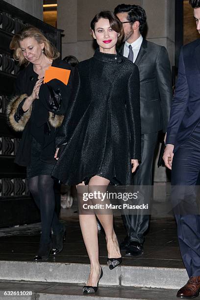 Actress Olga Kurylenko attends the Giorgio Armani Prive Haute Couture Spring Summer 2017 show as part of Paris Fashion Week on January 24, 2017 in...