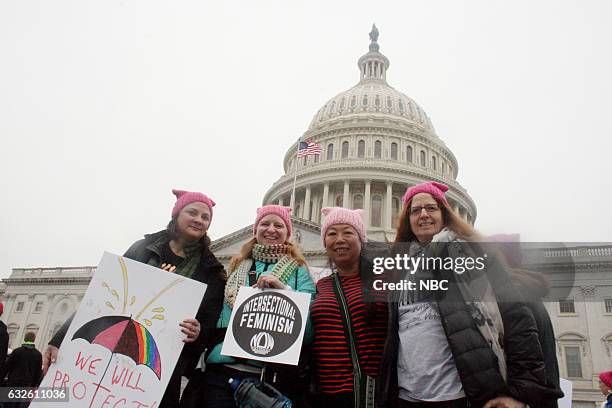 Pictured: Prostester march in Washington D.C. To raise awareness for women's rights on January 21, 2017 --