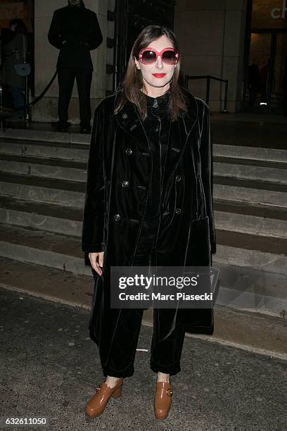 Actress Amira Casar attends the Giorgio Armani Prive Haute Couture Spring Summer 2017 show as part of Paris Fashion Week on January 24, 2017 in...