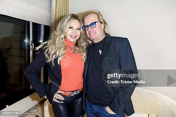 Carmen Geiss and Robert Geiss are seen during a promotion for their new television show 'Schatz der Geissens' on January 24, 2017 in Berlin, Germany.