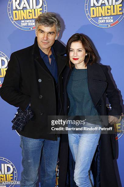 Actor Francois Vincentelli and his partner Actress Alice Dufour attend "Raid Dingue" Paris Premiere at Cinema Pathe Beaugrenelle on January 24, 2017...