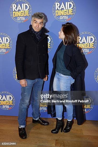 Actor Francois Vincentelli and his partner Actress Alice Dufour attend "Raid Dingue" Paris Premiere at Cinema Pathe Beaugrenelle on January 24, 2017...