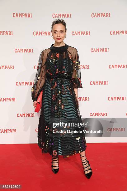 Valeria Bilello walks the red carpet for 'Campari Red Diaries - Killer In Red' on January 24, 2017 in Rome, Italy.