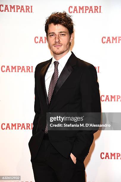 Antonio Folletto walks the red carpet for 'Campari Red Diaries - Killer In Red' on January 24, 2017 in Rome, Italy.