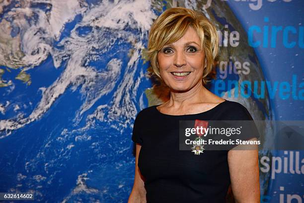 Evelyne Dheliat receives the French Legion of Honor by Segolene Royal at the France Minister of Ecology on January 24, 2017 in Paris, France.