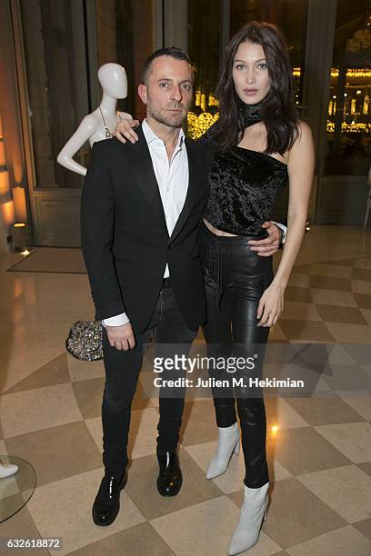 Alexandre Vauthier and Bella Hadid attend the Swarovski Celebrates 10 Seasons X Alexandre Vauthier cocktail and dinner at Hotel Ritz on January 24,...