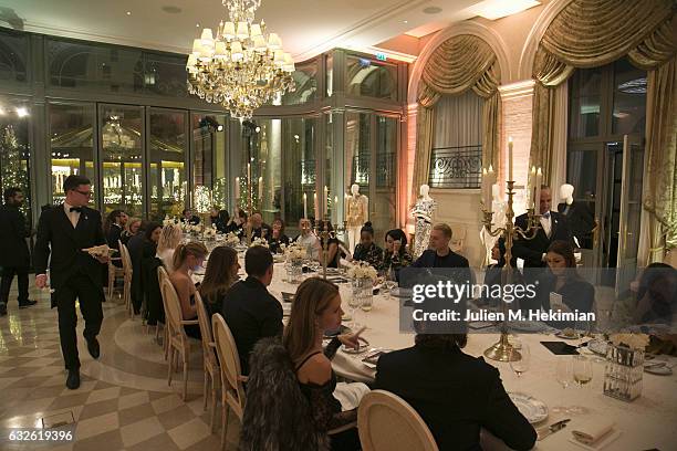 General view of atmosphere during the Swarovski Celebrates 10 Seasons X Alexandre Vauthier cocktail and dinner at Hotel Ritz on January 24, 2017 in...