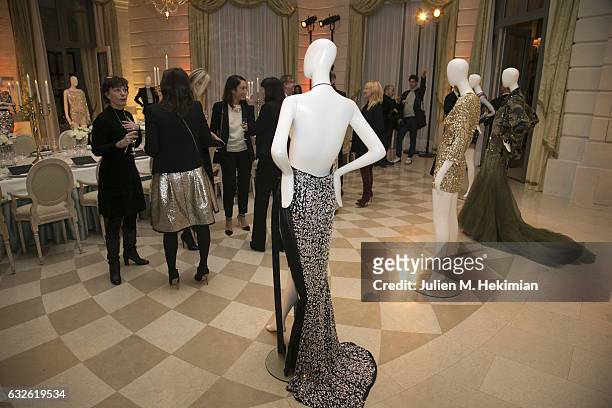 General view of atmosphere during the Swarovski Celebrates 10 Seasons X Alexandre Vauthier cocktail and dinner at Hotel Ritz on January 24, 2017 in...