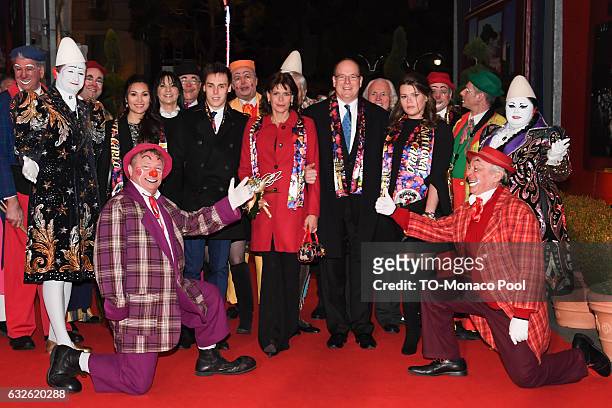 Louis Ducruet, Princess Stephanie of Monaco, Prince Albert II of Monaco and Camille Gottlieb attend the 41st Monte-Carlo International Circus...