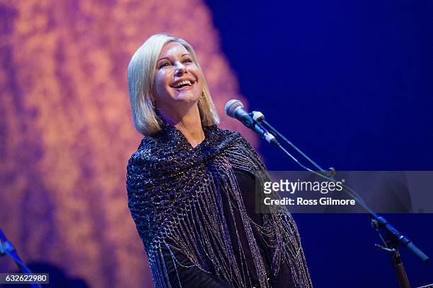 Olivia Newton-John Performs at The Glasgow Royal Concert Hall as part of the Celtic Connections Festival on January 24, 2017 in Glasgow, United...