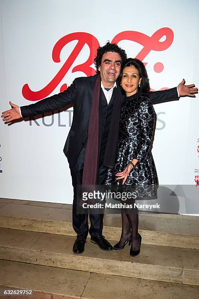 Rolando Villazon and his wife Lucia attend the B.Z. Kulturpreis 2017 at Staatsoper im Schiller Theater on January 24, 2017 in Berlin, Germany.