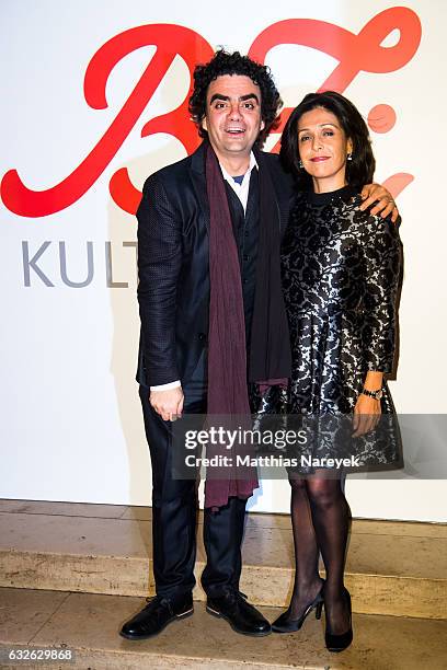 Rolando Villazon and his wife Lucia attend the B.Z. Kulturpreis 2017 at Staatsoper im Schiller Theater on January 24, 2017 in Berlin, Germany.