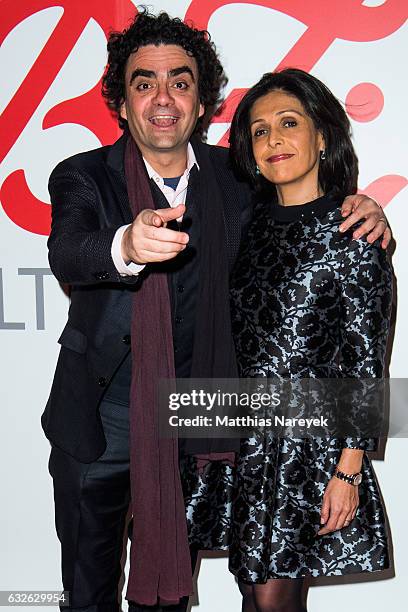 Rolando Villazon and his wife Lucia attend the B.Z. Kulturpreis 2017 at Staatsoper im Schiller Theater on January 24, 2017 in Berlin, Germany.