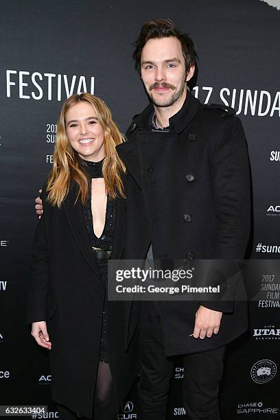 Actors Zoey Deutch and Nicholas Hoult attend the "Rebel In The Rye" Premiere at Eccles Center Theatre on January 24, 2017 in Park City, Utah.