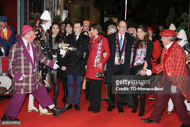 Louis Ducruet, Princess Stephanie of Monaco, Prince Albert II of Monaco and Camille Gottlieb attend the 41st Monte-Carlo International Circus...