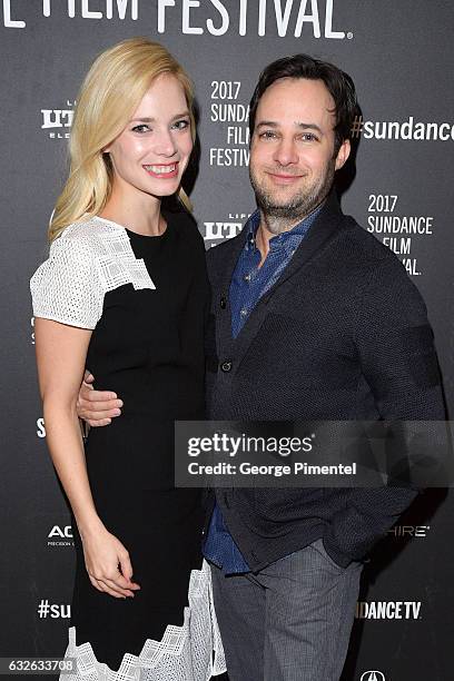 Actress Caitlin Mehner and writer/director Danny Strong attend the "Rebel In The Rye" Premiere at Eccles Center Theatre on January 24, 2017 in Park...