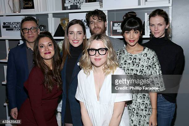 Cast Fred Armisen, Angelique Cabral, Hannah Simone,m Brooklyn Decker, Zoe Lister-Jones, Majandra Delfino and Adam Pally attend the 2017 Sundance Film...
