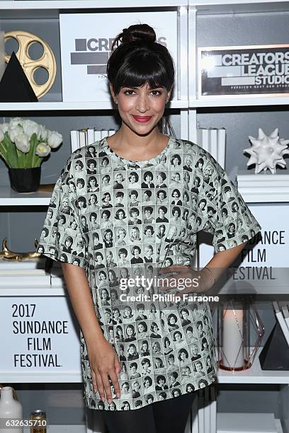 Actress Hannah Simone attends the 2017 Sundance Film Festival premiere of BandAid, hosted at PepsiCos Creators League Studio on January 24, 2017 in...