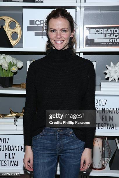 Actress Brooklyn Decker attends the 2017 Sundance Film Festival premiere of BandAid, hosted at PepsiCos Creators League Studio on January 24, 2017 in...