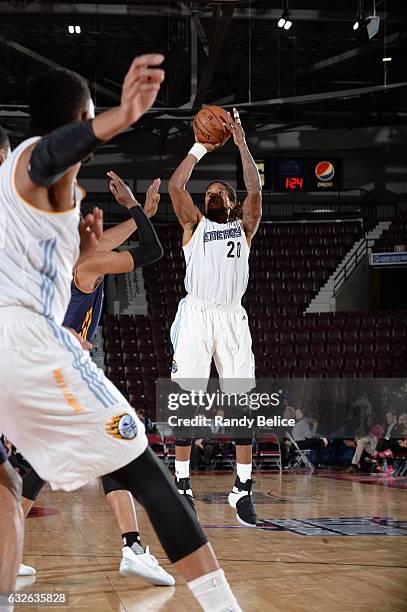 Cartier Martin of the Iowa Energy goes up for the shot during the game against the Salt Lake City Stars as part of 2017 NBA D-League Showcase at the...