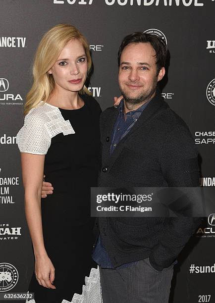 Actress Caitlin Mehner and writer/director Danny Strong attend the 'Rebel In The Rye' Premiere at Eccles Center Theatre on January 24, 2017 in Park...