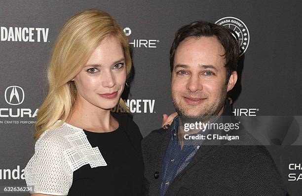 Actress Caitlin Mehner and writer/director Danny Strong attend the 'Rebel In The Rye' Premiere at Eccles Center Theatre on January 24, 2017 in Park...