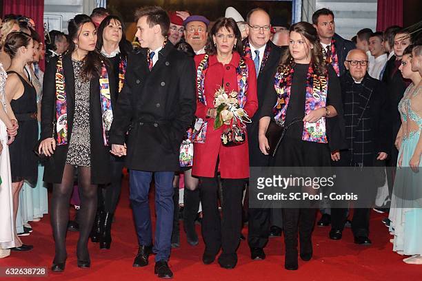 Louis Ducruet and his companion Marie, Princess Stephanie of Monaco, Prince Albert II of Monaco and Camille Gottlieb attend the 41st Monte-Carlo...